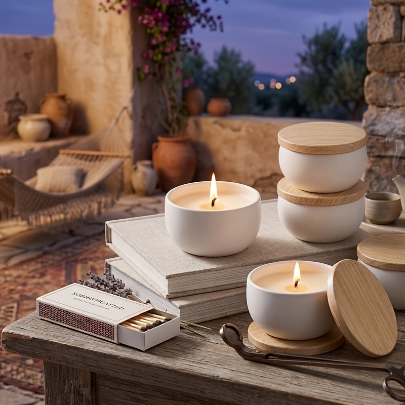 Candle Making Jars Wholesale - White matte empty candle jars with