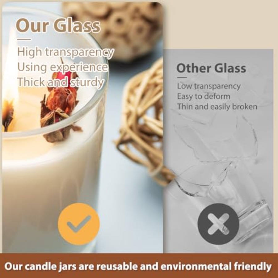 12 PCS 7 OZ Thick Glass Candle - Candle Making Jars Wholesale ulasan dan harga