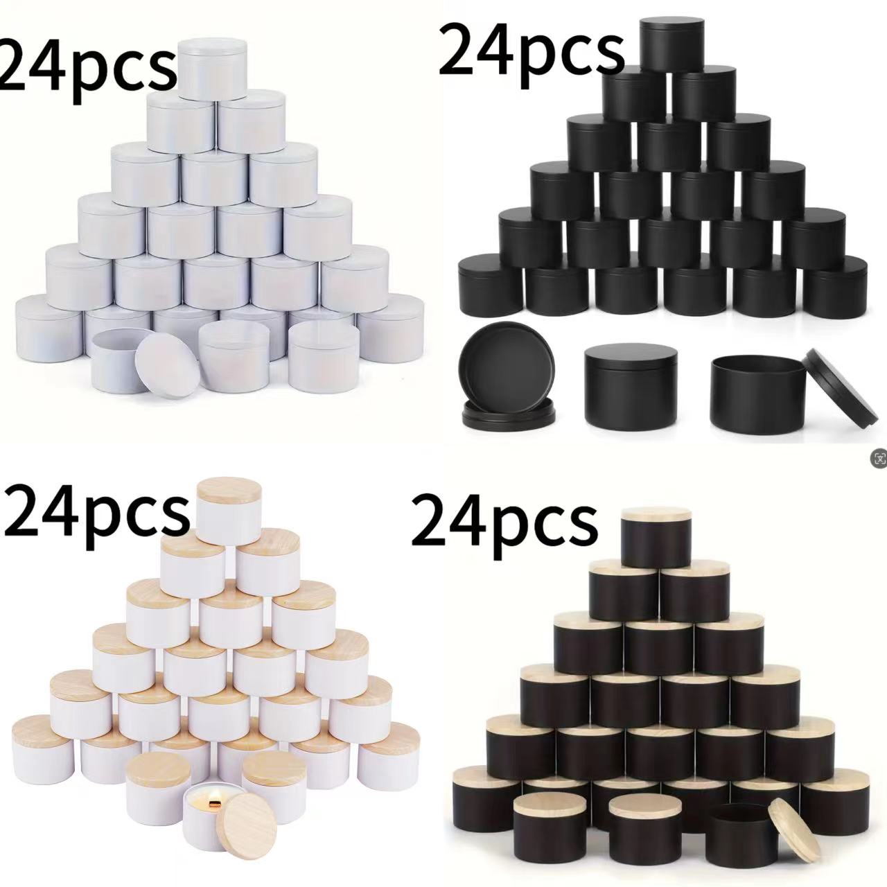 24-Pack 8oz/4oz Metal Candle T - Candle Making Jars Wholesale ulasan dan harga
